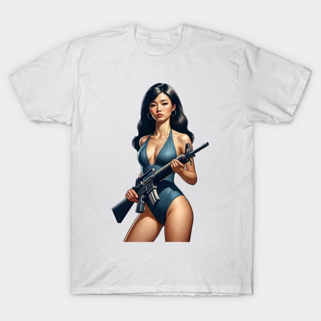 Pinup Girl T-Shirt by Rawlifegraphic